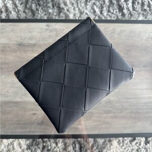 Black Quilted Leather Clutch